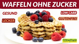 Low Carb Waffeln  gesund und lecker  Rezept für Waffeln ohne Zucker mit Kokosmehl [upl. by Ralaigh]