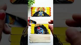 mahakali mata painting on ice cream stick 🪔🌺🌺 kali kalimata viralvideo shorts [upl. by Nasya]