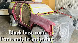 Applying Black Base Coat For Candy Brandywine candypaint [upl. by Engapmahc]