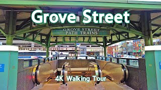 Grove Street in Jersey City NJ  4K Walking Tour [upl. by Eirahs897]