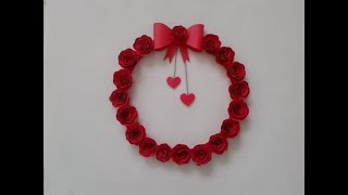 Kağıttan Kolay Kapı Süsü Yapımı  DIY Valentines Day Decoration [upl. by Golter387]