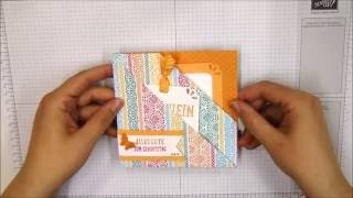 Die Double Folded Pocket Card mit Designerpapier von quotDie Wunderwelt aus Papierquot [upl. by Edrahc]