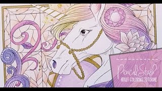 COLORFUL UNICORNS  A PENCILSTASH ADULT COLORING TUTORIAL [upl. by Ettigdirb]