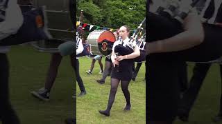 scotlandthebrave on the march by Meldrum Academy pipeband at 2024 Oldmeldrum Games shorts [upl. by Latoniah]