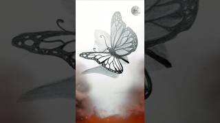 how to draw a stunning 3D butterfly stepbystep sketchcanvas art 3dheart [upl. by Delia334]