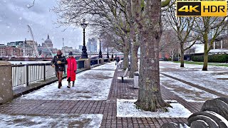 ☃️ 3 HOURs of London Snow Walk ❄️ The Best of Snowfall in London 4K HDR [upl. by Goodden]