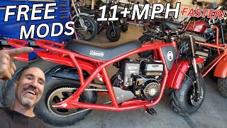 Coleman B200 mini bike governor removal and topspeed run [upl. by Walker]