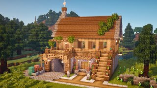 Minecraft  How to Build a Starter House with Mine Entrance  Tutorial [upl. by Sherie]