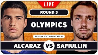 ALCARAZ vs SAFIULLIN • Paris Olympics 2024 • LIVE Tennis Play by Play Stream [upl. by Mcnully]