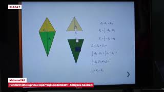 e Mesimi  7706 Klasa 7 Matematikë  Perimetri dhe syprina e sipërfaqës së deltoidit [upl. by Leese418]