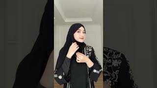 Tutorial hijab 🖤 ootd hijab hijabstyle ootdhijabkekinian trending shorts [upl. by Aicirtam]