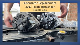 Alternator Replacement  2011 Toyota Highlander 165000 miles [upl. by Cody140]