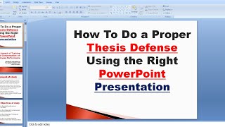 how to make PowerPoint presentation for Research defense  create presentation for thesis defense [upl. by Netnilc]