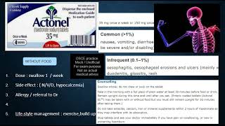 Rx 403 Risedronate 35mg 1w Actonel osteoporosis bone OSCE pharmacy doctor Roze Pharm [upl. by Magen148]