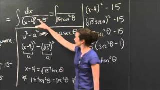 Integration by completing the square  MIT 1801SC Single Variable Calculus Fall 2010 [upl. by Hicks]