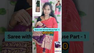 Meesho 👌quality best pattu saree with Striched blouse100 recommend dontmiss meeshosareehaul yt [upl. by Olegnaleahcim]