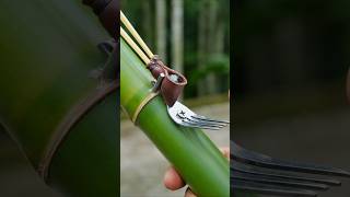 Bamboo creations with fork Bamboo Diy Slingshots Bambooart [upl. by Krid]