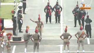 India–Pakistan border  Beating Retreat Ceremony at AttariWagah Border on Independence Day Eve [upl. by Okimuy]