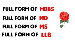 mbbs ka full form llb ka full form [upl. by Cogswell408]