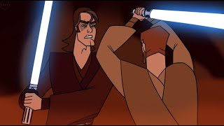 Anakin vs Obi Wan con animación de Clone Wars 2D  Español Latino [upl. by Nata25]