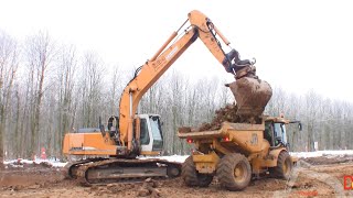 Liebherr R924 Loading Hydrema 912 Dumpers [upl. by Arrej]