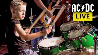 ACDC amp 7 Year Old Drummer  LIVE [upl. by Ethbin624]