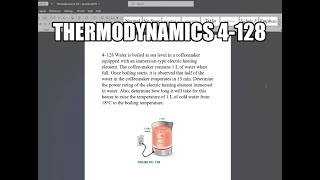 Thermodynamics 4128 Water is boiled at sea level in a coffeemaker equipped with an immersiontype [upl. by Shantee34]