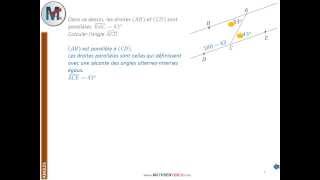 Exercice Calcul dangle avec des droites parallèles [upl. by Redmer843]