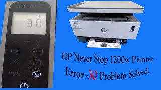 HP Never Stop Laser MFP 1200w Printer Error  30 problem solved [upl. by Bone]