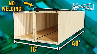 Connecting Two Shipping Containers Together Double Wide Home Garage Warehouse  DIY  NO WELDING [upl. by Tserof]