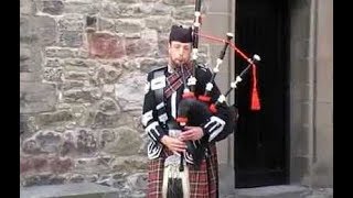 Scottish Piper Playing Bagpipes Music Stirling Scotland [upl. by Skvorak]