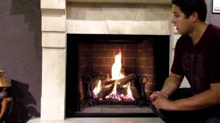 GD80 Napoleon Madison Gas Fireplace Log Set Burn Video Product Review [upl. by Mosenthal974]