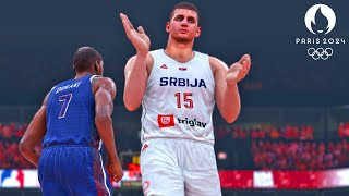 NBA 2K24 Live Simulation  USA vs Serbia FULL GAME  Olympic Mens Basketball [upl. by Ik587]