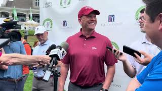 Kalen DeBoer talks transfer portal golf game at Regions Tradition ProAm  Alabama Football [upl. by Ecirtael]