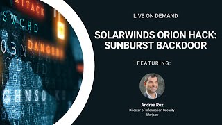 SolarWinds Orion Hack Sunburst Backdoor [upl. by Mickie]