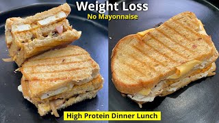 High Protein Veg Sandwich  Weight Loss Recipes In Hindi  PeriPeri Cheese Sandwich  Dinner Recipe [upl. by Eldnar]