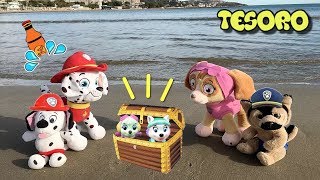 Patrulla canina español y paw patrol bebes tesoro en la playa Nuevos videos de juguetes [upl. by Erda150]