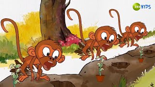 WOW 3 monkeys and Budh aur Badri  Badrinath And Budhdeb  Zee Kids  Funny Cartoon Video [upl. by Einrae]