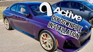 Active Autowerke DIY Downpipe Installation  BMW M240i G42 B58 [upl. by Chong]