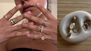 my vintage jewelry collection  how I find unique pieces and shop solid gold for less money [upl. by Maddock]