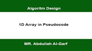 1D ARRAY in Pseudocode and Python [upl. by Mathi]