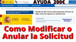 👀👉Modificar Anular Corregir SOLICITUD AYUDA 200€👈 Estado en que se encuentra cheque Gobierno etoro [upl. by Quirk]