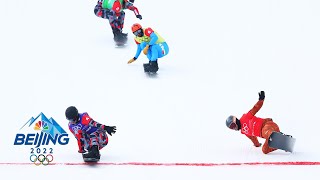 INSANE photo finish decides mens snowboard cross gold  Winter Olympics 2022  NBC Sports [upl. by Skipper]