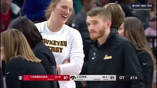 Last minute of the thrilling overtime in Nebraska vs Iowa WBB B1G tournament title game [upl. by Ebenezer]