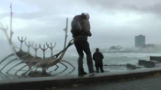 Crazy Wind Storm 70 ms 150 mph in Reykjavik Iceland [upl. by Breanne]