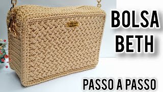 BOLSA EM CROCHÊ LINDA  BOLSA BETH PASSO A PASSO [upl. by Cuthbert]