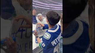 Canucks Vs Kings  I got a puck from Jake DeBrusk canucks nhlnews nhlnetwork jakedebrusk [upl. by Rimat]