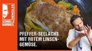 Schnelles PfefferSeelachs mit rotem Linsengemüse Rezept von Steffen Henssler [upl. by Westberg]