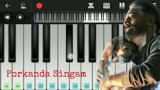 Porkanda Singam  Vikram  Easy Piano Tutorial  Anirudh [upl. by Okwu]