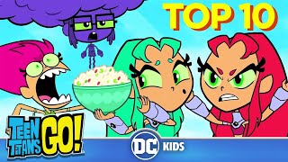 Teen Titans Go  Top 10 Starfire Transformations  dckids [upl. by Notlrac]